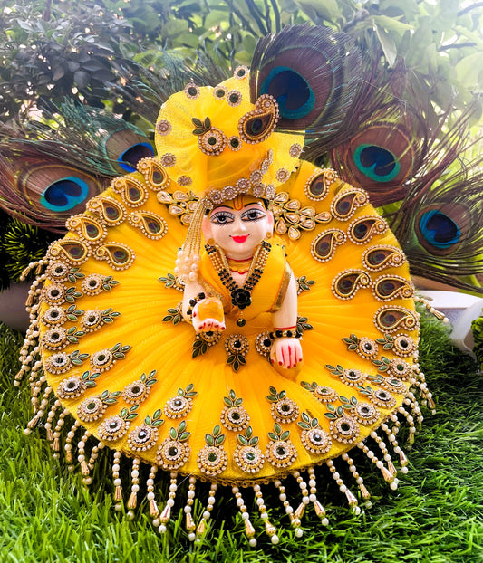 Haldi Mehendi Mor Rang Laddu Gopal Poshak Set
