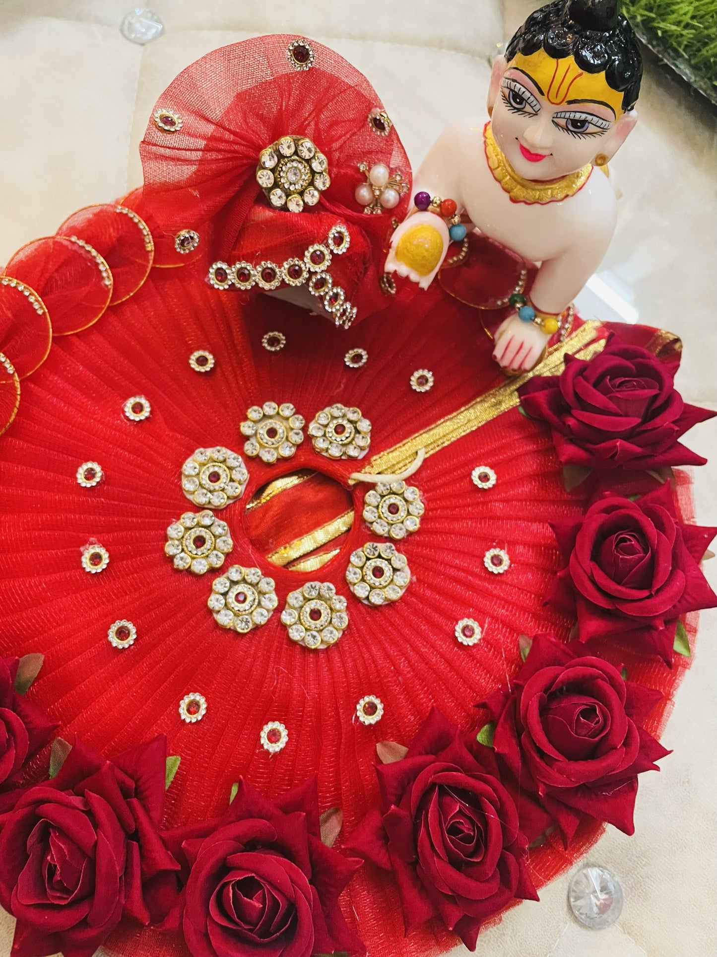 Laal Gulaab Mohini Laddu Gopal Poshak Set