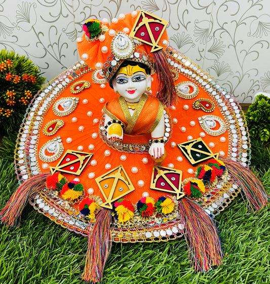 Kesariya Patang Poshak Laddu Gopal Set